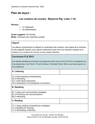 Les couleurs de country - Moyenne Rig Leçon complète