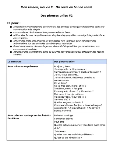 Phrases utiles #2 - On reste en bonne santé