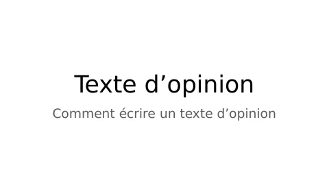 Texte d'opinion