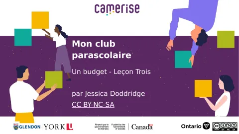Mon club parascolaire - Un budget (Leçon 3)