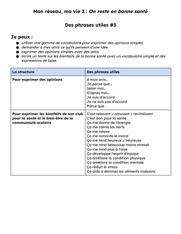 Phrases utiles #3 - On reste en bonne santé