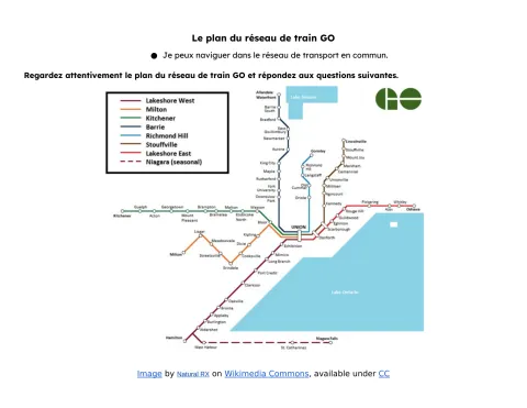 Le plan du réseau de train GO — questions