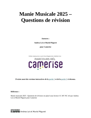 Manie Musicale 2025 – Questions de révision - version non interactive