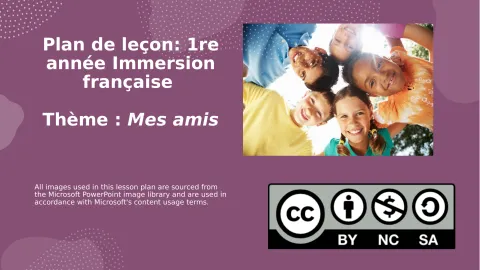 Mes amis – Plan de leçon (1re année immersion française)