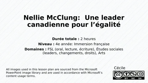 Nellie McClung : une leader canadienne pour l’égalité