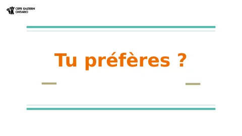Tu préfères ? La nourriture et les films. Présentation pour la classe.