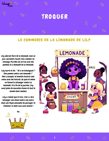 Le troc : activité sur le commerce de la limonade